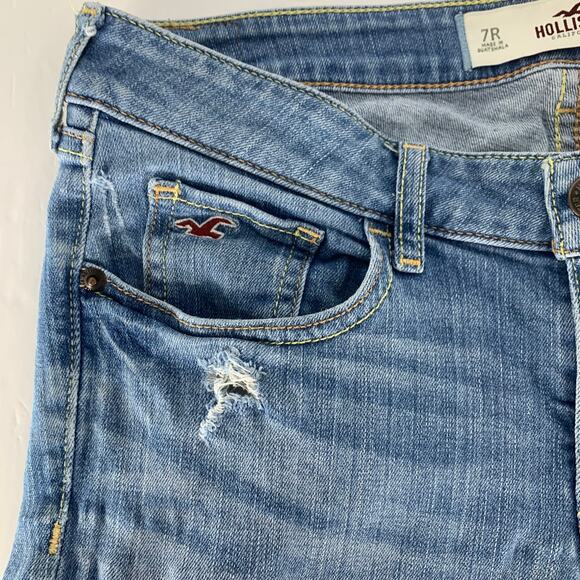 Hollister Low Rise Skinny Womens Jeans Size 7R Distressed - Picture 14 of 15